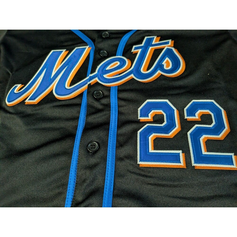 Juan Soto #22 New York Mets Black Patch  Alternate Jersey Men's Small - Picture 3 of 5